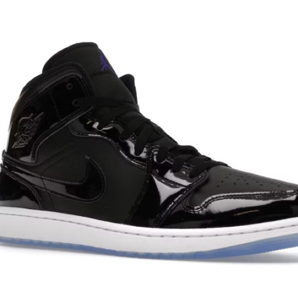 Jordan Black and Purple Athletic Shoes